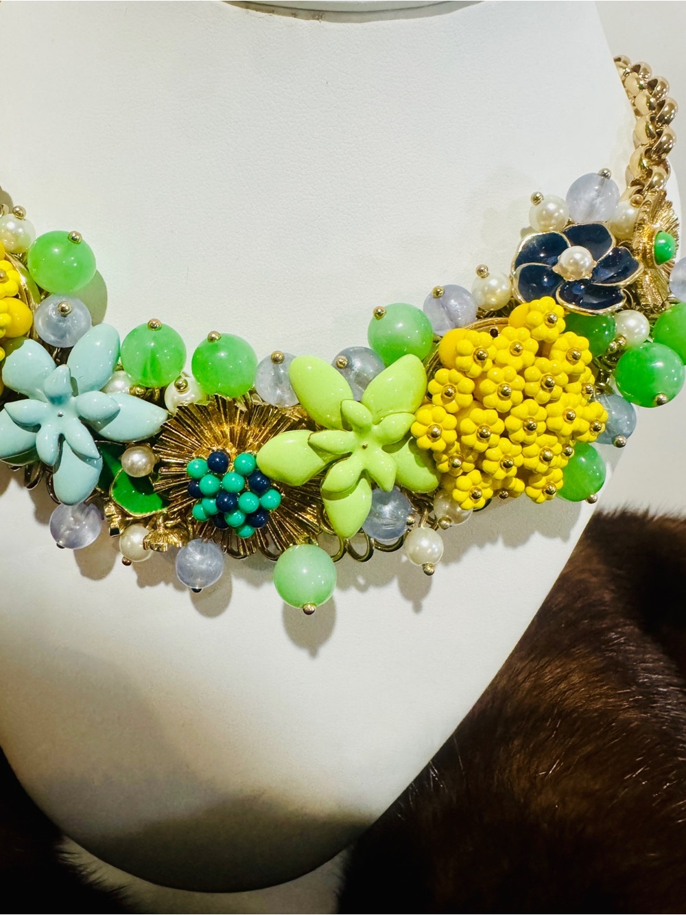 Talbots Flower Clusters Statement Necklace - Picture 5 of 7